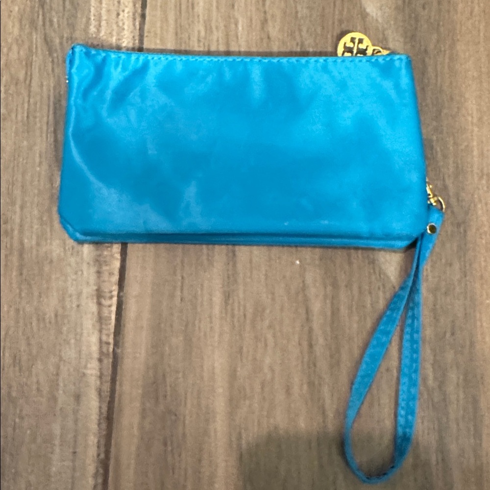 Tory Burch Turquoise Wristlet with Gold Accents - Picture 3 of 5